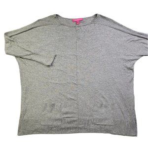 Lilly Pulitzer Joselyn Coolmax Sweater Seaside Grey Women XL Sweater Pockets LS